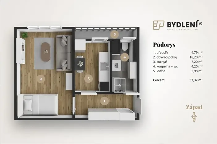 Prodej bytu 1+1, Teplice, Duchcovská, 37 m2