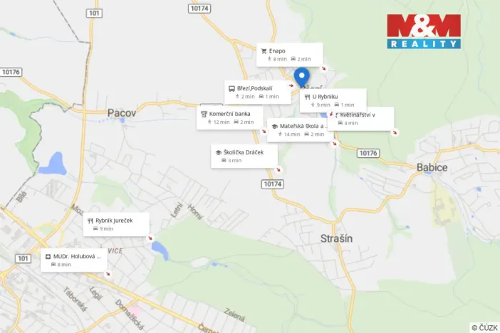 Pronájem bytu 1+kk, Březí, Jana Nepomuckého, 22 m2