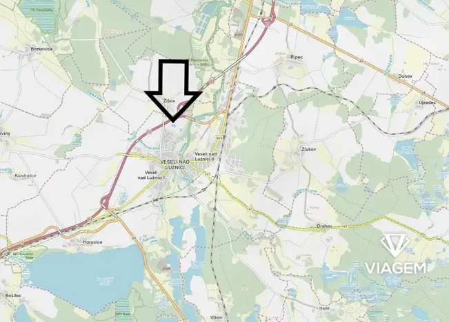 Prodej podílu pozemku pro bydlení, Veselí nad Lužnicí, 597 m2