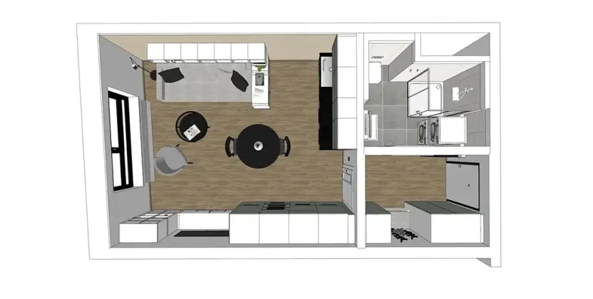 Pronájem bytu 1+kk, Praha, Milánská, 35 m2