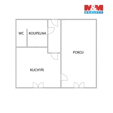 Pronájem bytu 1+1, Jirkov, Generála Svobody, 33 m2