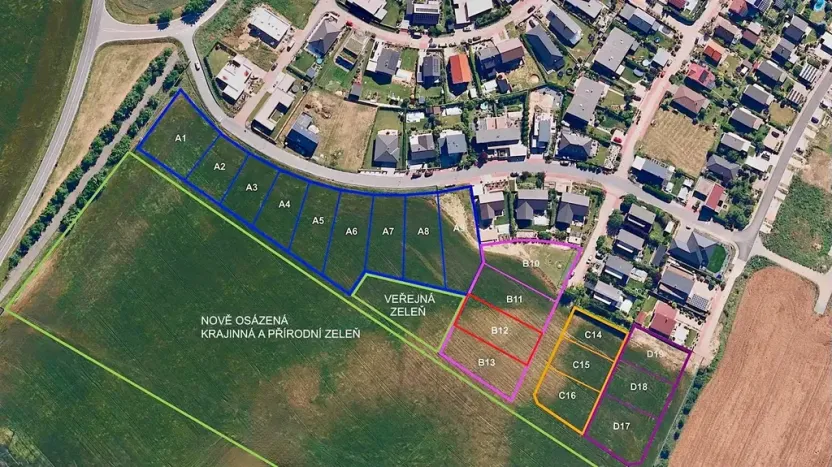 Prodej pozemku pro bydlení, Hrušovany u Brna, Pod Střediskem, 875 m2