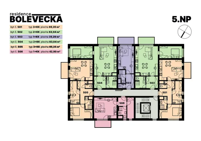 Pronájem bytu 2+kk, Plzeň - Severní Předměstí, Bolevecká, 58 m2