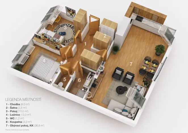 Pronájem bytu 3+kk, Brno, Jílkova, 73 m2