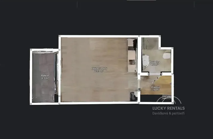 Pronájem bytu 1+kk, Praha - Velká Chuchle, Na hvězdárně, 35 m2