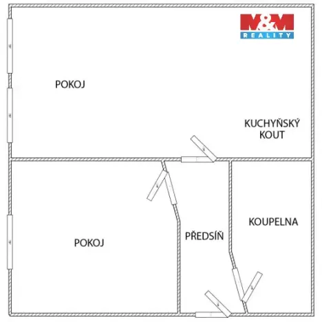 Pronájem bytu 2+kk, Meziboří, nám. 8. května, 55 m2