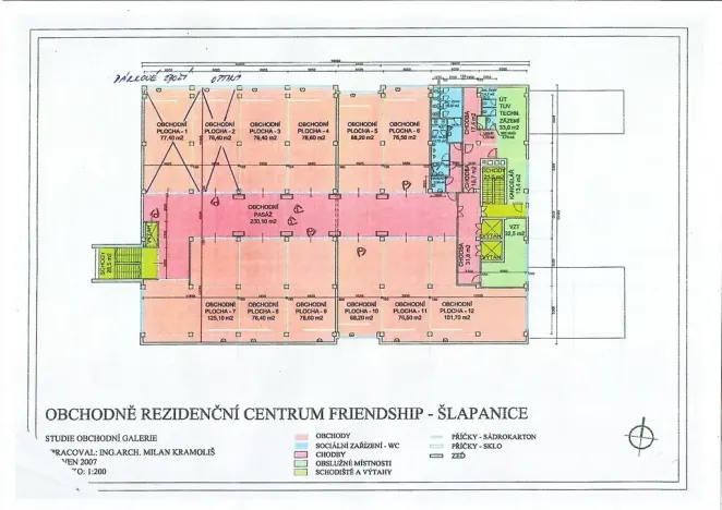 Pronájem obchodního prostoru, Šlapanice, Nádražní, 187 m2