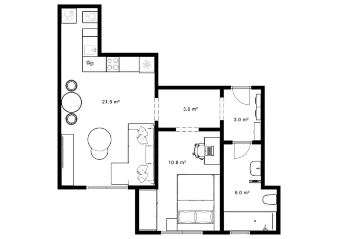Pronájem bytu 2+kk, Praha - Vršovice, Minská, 45 m2