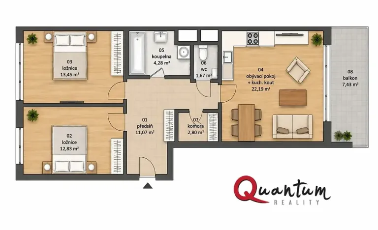 Prodej bytu 3+kk, Praha - Malešice, Počernická, 79 m2