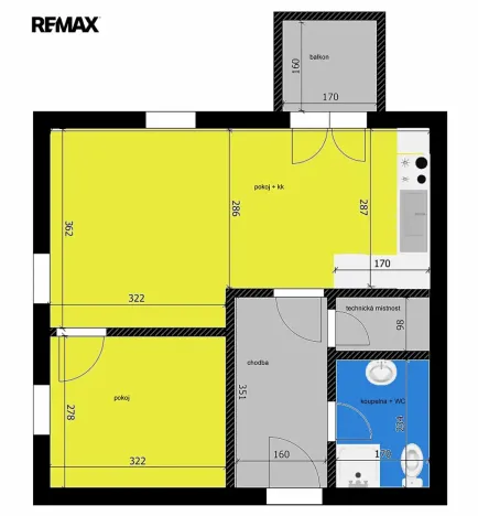 Pronájem bytu 2+kk, Poděbrady, Hakenova, 43 m2