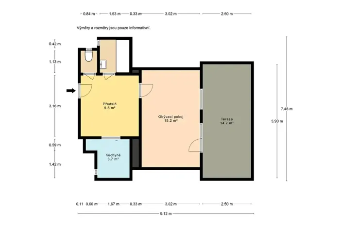 Pronájem bytu 1+1, Praha - Žižkov, Baranova, 49 m2