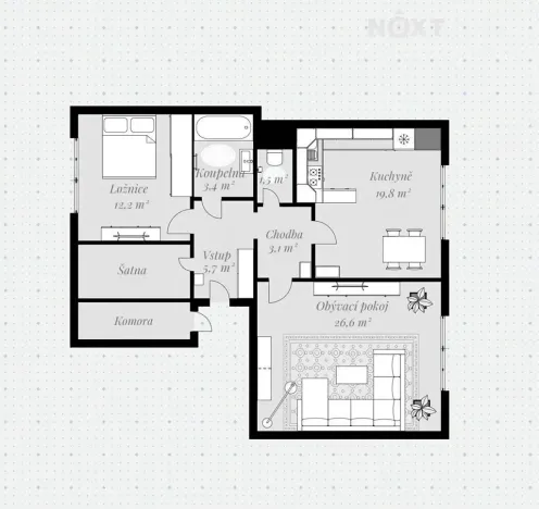 Prodej bytu 2+1, České Budějovice, Skuherského, 80 m2