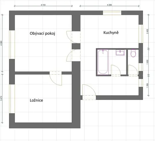 Prodej bytu 2+1, Kladno, Vrchlického, 56 m2