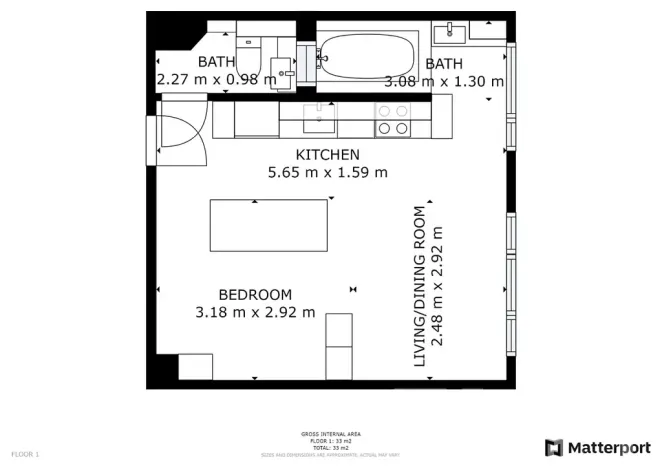 Pronájem bytu 1+kk, Praha - Záběhlice, Topolová, 31 m2