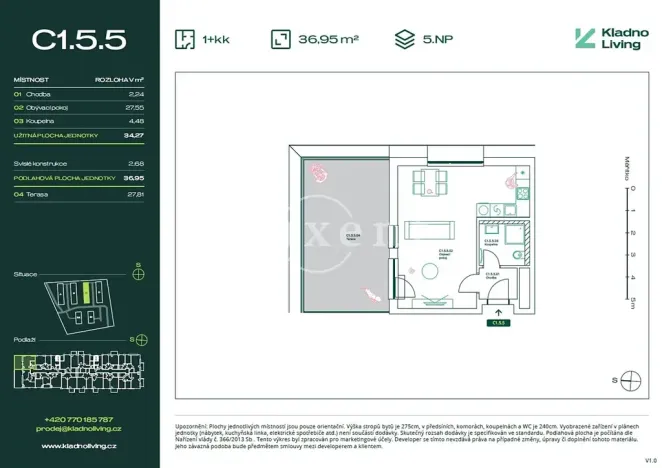 Prodej bytu 1+kk, Kladno, Pražská, 34 m2