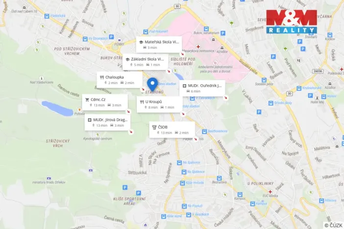 Pronájem bytu 2+1, Ústí nad Labem - Klíše, V Jámě, 39 m2