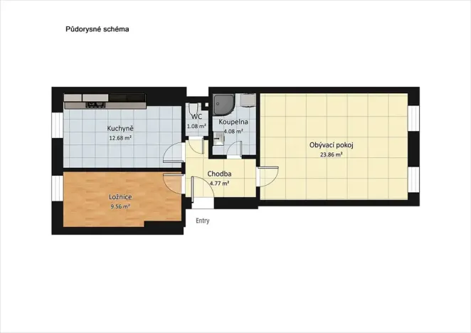 Pronájem bytu 2+1, Brno, Štefánikova, 56 m2