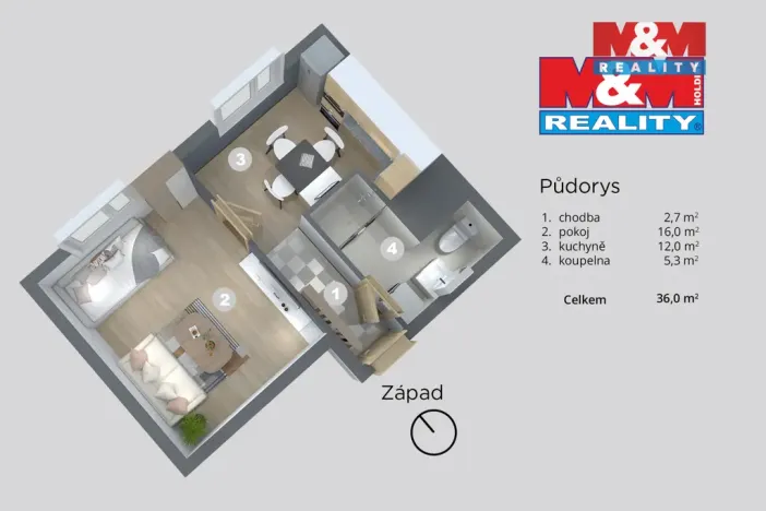 Prodej bytu 1+1, Krásná Lípa, Nemocniční, 35 m2