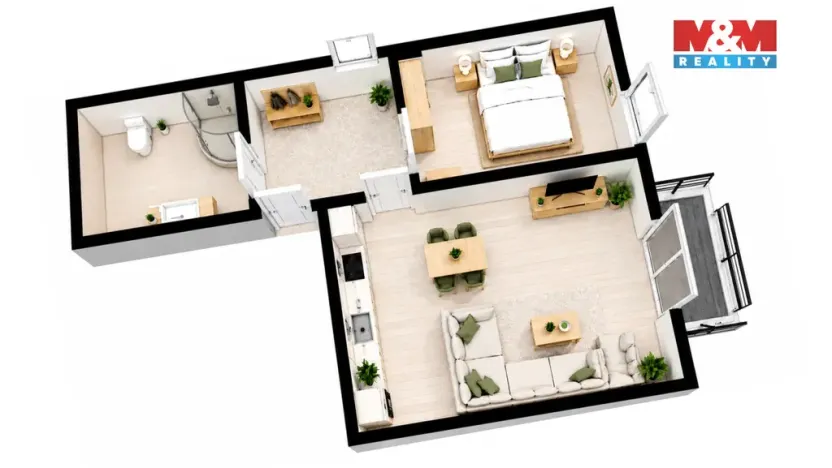 Prodej bytu 2+kk, Golčův Jeníkov, Chotěbořská, 53 m2