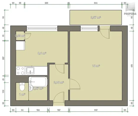 Prodej bytu 1+1, Brno, Absolonova, 35 m2