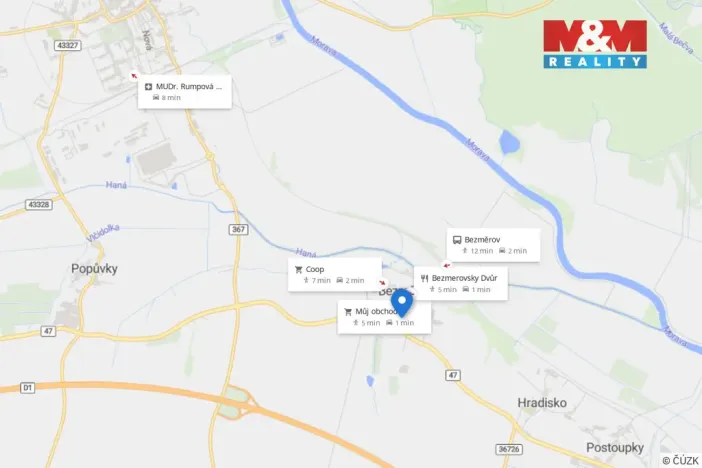 Prodej pozemku pro bydlení, Bezměrov, 843 m2