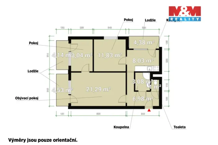Prodej bytu 3+1, Praha - Střížkov, Střížkovská, 73 m2