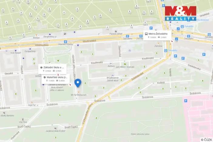 Pronájem bytu 2+1, Praha - Vinohrady, náměstí Jiřího z Lobkovic, 70 m2