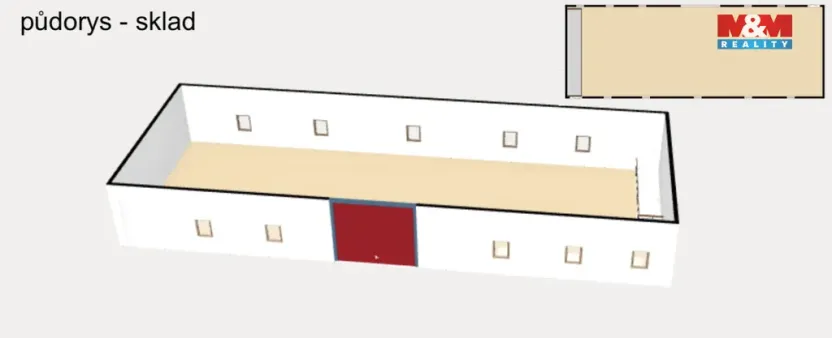 Pronájem skladu, Kostelec nad Orlicí, Mánesova, 1050 m2