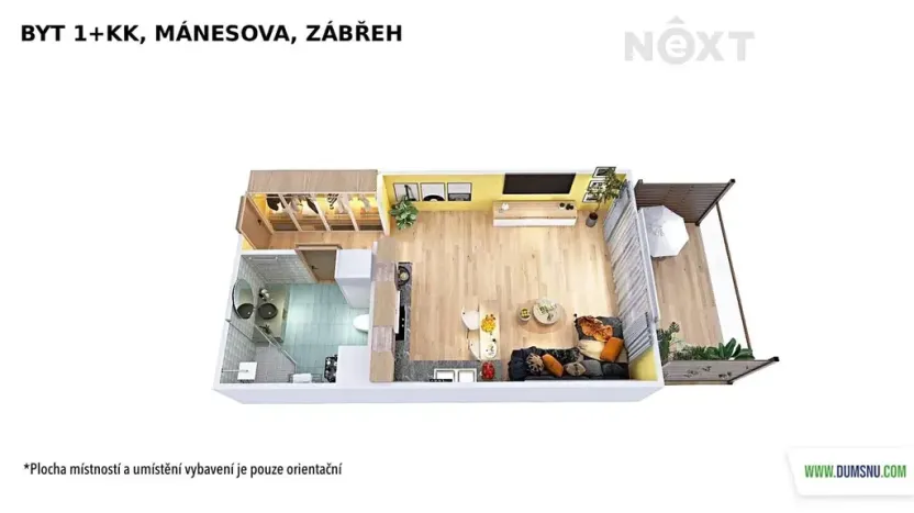 Pronájem bytu 1+kk, Zábřeh, Mánesova, 34 m2