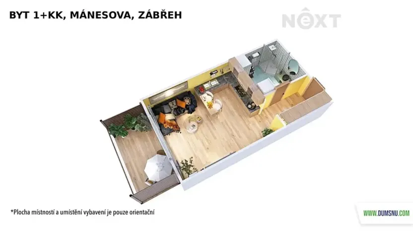 Pronájem bytu 1+kk, Zábřeh, Mánesova, 34 m2