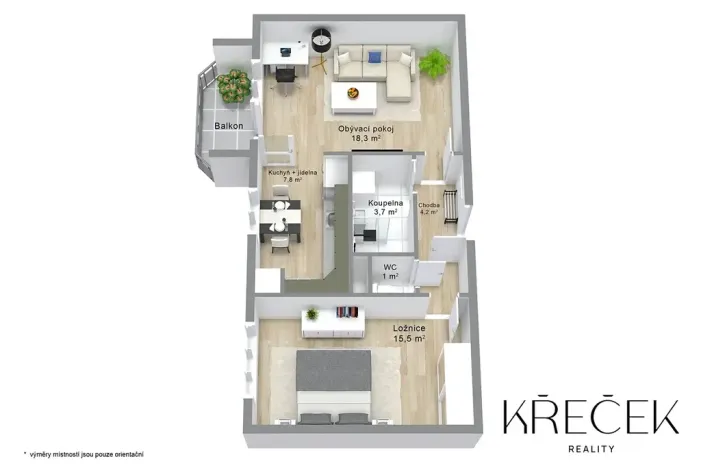 Pronájem bytu 2+kk, Třebíč, Demlova, 52 m2