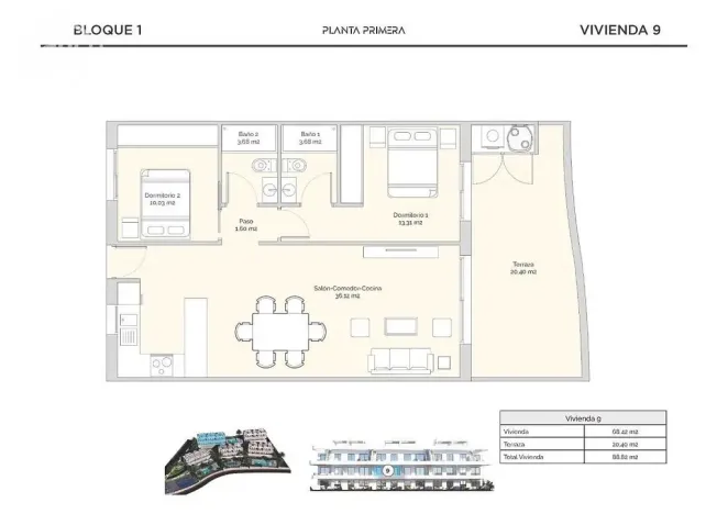 Prodej bytu 3+kk, Finestrat, Alicante, Španělsko, 68 m2