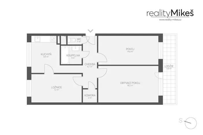 Pronájem bytu 3+1, Železný Brod, Na Vápence, 73 m2