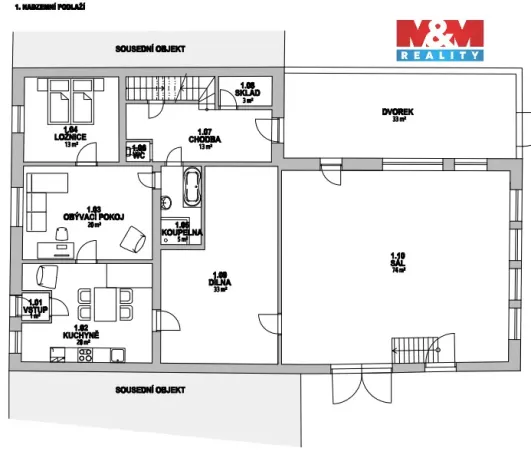 Prodej rodinného domu, Újezdec, 452 m2