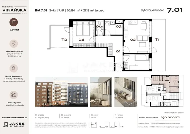 Prodej bytu 3+kk, Praha - Holešovice, Kostelní, 56 m2