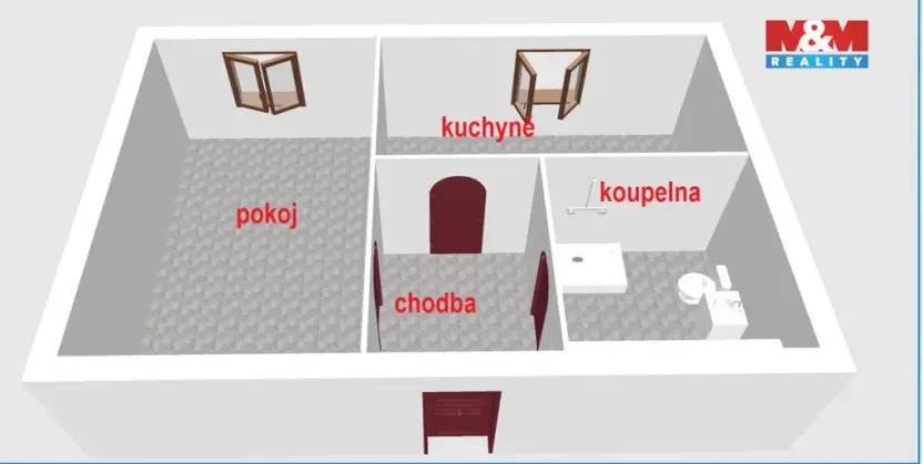 Pronájem bytu 1+1, Opočno, Krátká, 32 m2