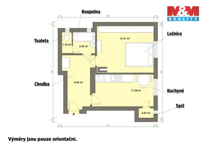 Prodej bytu 1+1, Cheb, Hviezdoslavovo náměstí, 38 m2