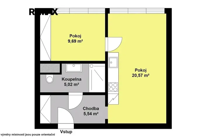 Pronájem bytu 2+kk, Kolín, Žižkova, 44 m2