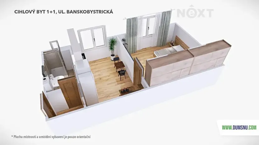 Pronájem bytu 1+1, Šumperk, Banskobystrická, 38 m2