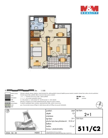 Prodej bytu 2+1, Praha, Svitákova, 60 m2
