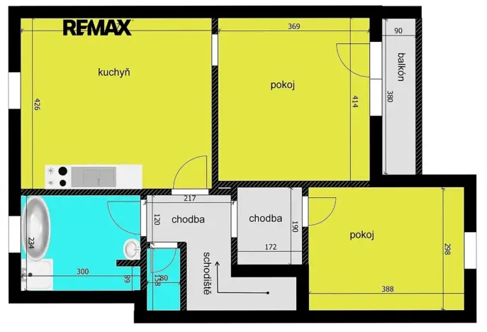 Pronájem bytu 2+1, Městec Králové, Malátova, 61 m2