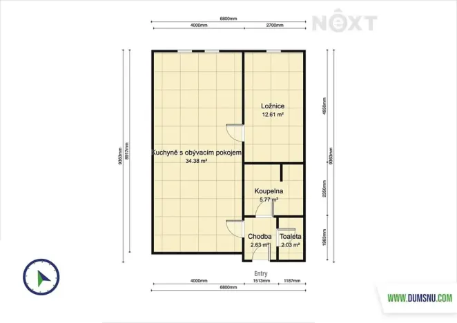 Pronájem bytu 2+kk, Štíty, nám. Míru, 58 m2