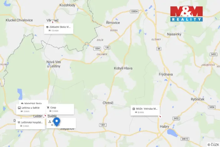 Pronájem bytu 2+1, Leština u Světlé - Štěpánov, 64 m2