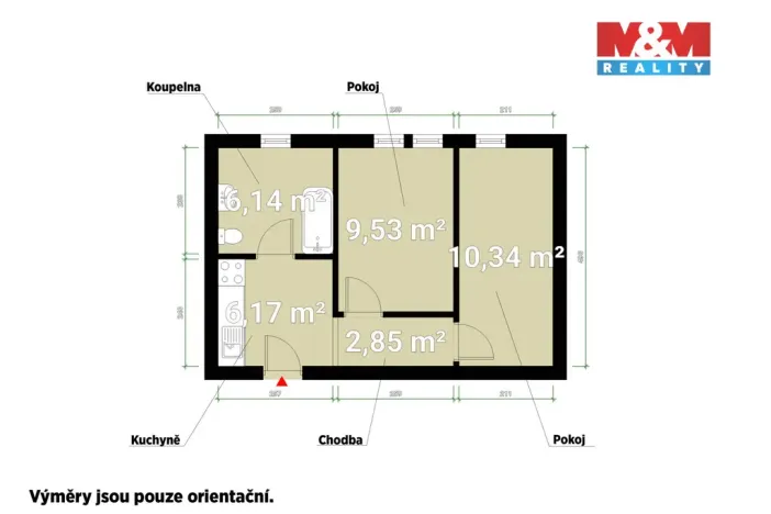 Pronájem bytu 2+1, Plzeň - Doubravka, Zábělská, 35 m2