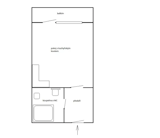 Pronájem bytu 1+kk, Praha - Letňany, Hlučkova, 34 m2