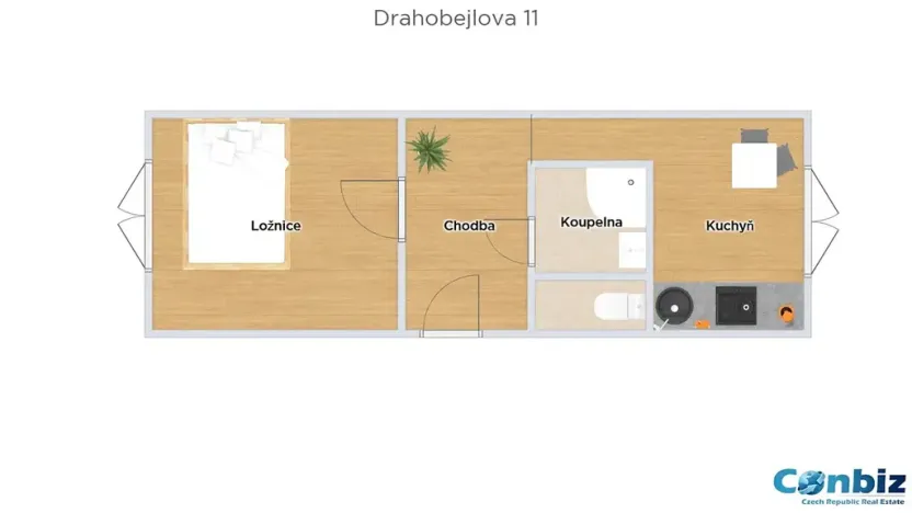 Pronájem bytu 1+1, Praha - Libeň, Drahobejlova, 33 m2