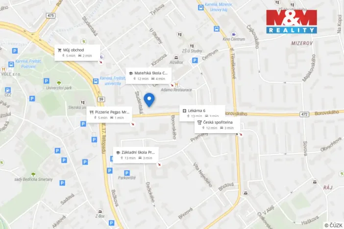 Prodej bytu 2+1, Karviná - Mizerov, Borovského, 51 m2
