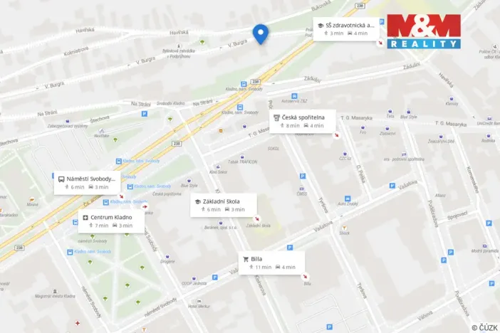Pronájem bytu 1+1, Kladno, V. Burgra, 40 m2