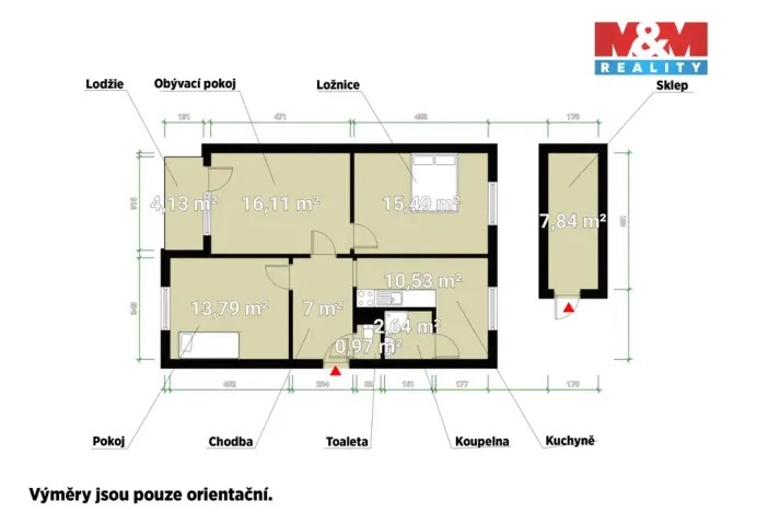 Prodej bytu 3+1, Hrádek - Nová Huť, 1. máje, 67 m2