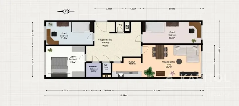 Prodej bytu 4+1, Praha - Horní Měcholupy, Milánská, 88 m2